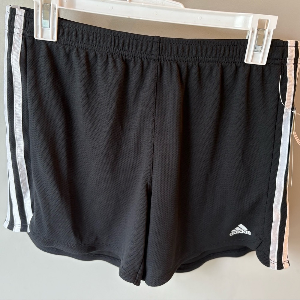 Adidas Black Shorts with White Accents